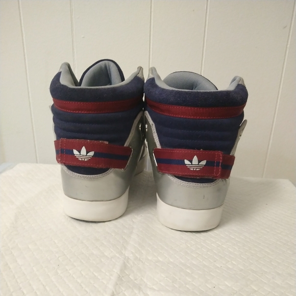 Adidas Men’s Silver, Burgundy, Navy Blue Hi-tops EW 791002 US SZ 12 - Picture 4 of 7